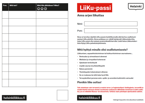 Kuva LiiKu-passin kahdesta sivusta